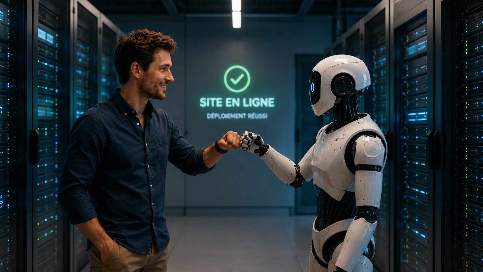 Un site web mis en ligne sur un serveur, prêt à recevoir ses premiers visiteurs